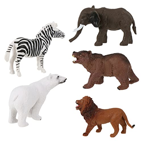 BCOATH 5 Stück Tiermodell-Spielzeug für Kinder, Kunststoff-Tierfiguren, handgefertigtes Modellspielzeug, Nilpferd, dekorieren Kinder von BCOATH