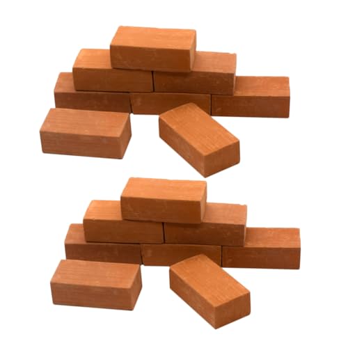 BCOATH 50 Stück Miniatur Ziegelsteine Rote Tonziegel Modellbausteine für DIY Garten Landschaft Fairy Garden Dekoration Puppenhaus Zubehör von BCOATH