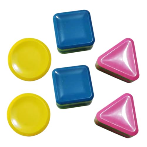 BCOATH 6 Stck Teiliges Rhythmus Shaker Kunststoff Langlebig Geometrische Formen Dreieck Rechteck Sicher Glatte Oberfläche für Kindergarten Spielerisches Lernen von Formen Farben und von BCOATH