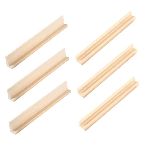BCOATH 6 Stück Teiliges DIY Holz Card Display Rack mit Doppelreihigen Holzständern für Domino und Buchstaben Stabile Holztabletts für Kreatives und Kinderförderung Geeignet für Mexican von BCOATH