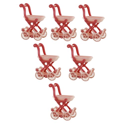 BCOATH 6 Stück Teiliges Mini Einkaufswagen Miniatur Puppenzubehör Dekoratives Modell für Puppenhaus DIY Möbel Adornments Detailreich Langlebig Vielseitig Einsetzbar Zufällige Farbe von BCOATH