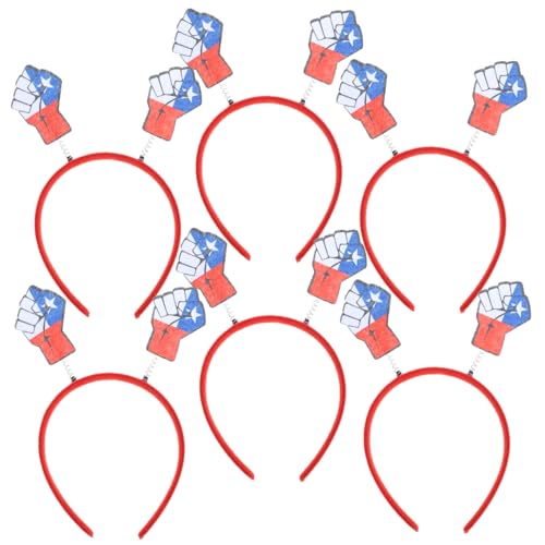 BCOATH 6 Stück Teiliges Party Haarband Fäuste Stirnband aus Kunststoff und Langlebig und Bequem für Chilenische Feiertage Patriotische Paraden und Festtagskostüme von BCOATH