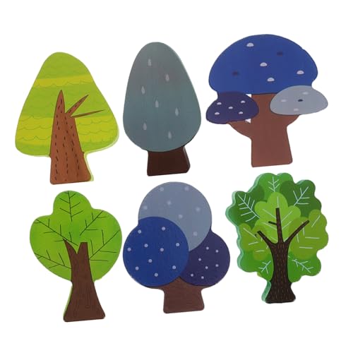 BCOATH 6 Stück Teiliges Set Holzbaum für Modelleisenbahn Dekoration für Schienenlandschaften Realistische Bäume aus Natürlichem Holz Fördert Kreativität und Koordination bei Kindern von BCOATH