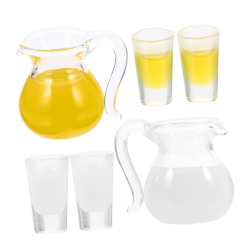 BCOATH Puppenhaus Miniatur 6 Teiliges Miniatur Set Aus Saft Und Milchkrügen Für Puppenhäuser Dekorative Mini Kaffeekannen Und Becher Für Puppenhaus Zubehör Und Spielszene BCOATH Puppenhaus Miniatur 6 Teiliges Miniatur Set Aus Saft Und Milchkrügen Für Puppenhäuser Dekorative Mini Kaffeekannen Und Becher Für Puppenhaus Zubehör Und Spielszene von BCOATH