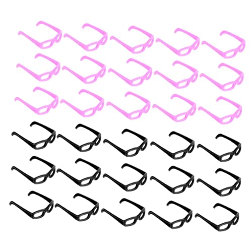 BCOATH 60 Stück Teiliges Mini Puppen Sonnenbrillen Schwarz und Leichte für Puppenkostüme und DIY Bastelprojekte Modische Puppenaccessoires für Kreatives Ankleiden von BCOATH
