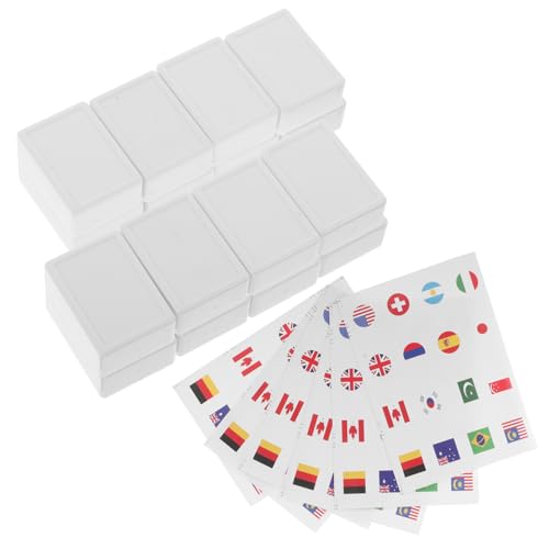 BCOATH Mahjong-Steine ​​für Weltreisen 65-teiliges Mahjong-Set Mit Flaggen Länderflaggen Kunststoffaufkleber Benutzerfreundlich Für Jedes Alter Tolles von BCOATH