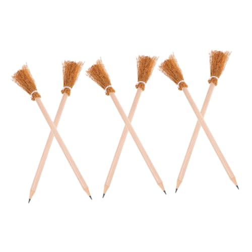 BCOATH 6Stücke Teiliges Besen Bleistifte für Halloween Kreatives Schreibwerkzeug aus Kiefernholz für Künstler Bürobedarf und Geschenkideen BCOATH 6Stücke Teiliges Besen Bleistifte für Halloween Kreatives Schreibwerkzeug aus Kiefernholz für Künstler Bürobedarf und Geschenkideen von BCOATH