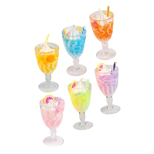 BCOATH 6Stücke Teiliges Puppenhaus mit Eisbechern DIY Küchendekoration Farbige Accessoires für Kreative Rollenspiele und Puppenhaus Dekoration von BCOATH