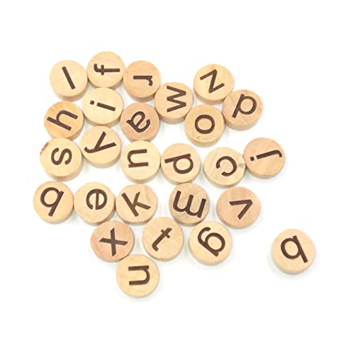 BCOATH 78 Stück Alphabet-scheiben Alphabet Holzscheiben Lernspielzeug Buchstaben Aus Holz Holzhandwerk Für Tischstreuer Aus Holz Englische Buchstabenchips Waffel Dekorationen Bambus von BCOATH