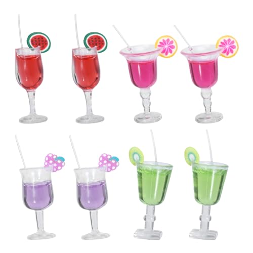 BCOATH 8 Stück Miniatur Cocktail Dekorationen Teiliges aus Umweltfreundlichem Resin für Mini Häuser und DIY Projekte Foto Requisiten und Realistische Details für Puppenhaus Küchen und von BCOATH