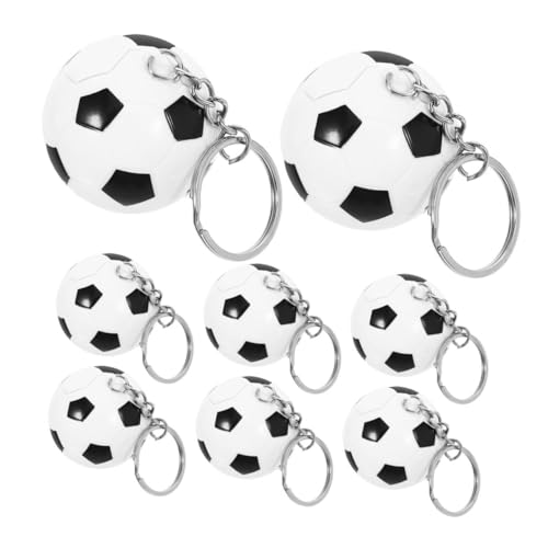 BCOATH 8 Stück Sportlicher Fußball Schlüsselanhänger aus Robustem Metall und Abs Vielseitig als Schlüsselbund Auto Taschenanhänger Leicht und Tragbar als und Mitgebsel für Fußballfans und von BCOATH