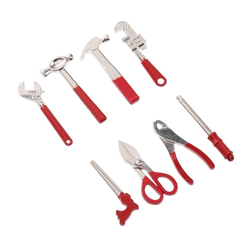 BCOATH 8 Stück Teiliges Mini Werkzeugset für Puppenhausdekoration Robuste Miniaturwerkzeuge für DIY Basteln und Fotografie Kompakte und Vielseitige Puppenhaus Zubehörteile für Sammler von BCOATH