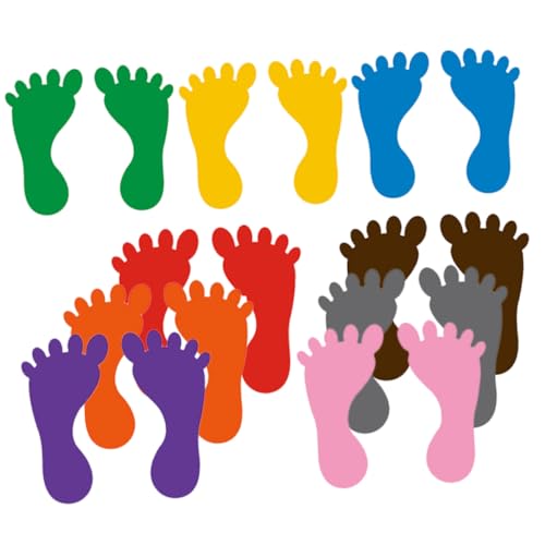 BCOATH 9 Paare Bunte Fußabdruck Aufkleber PVC Wasserfest Langlebig rutschfeste Bodenaufkleber DIY Kindergarten Klassenzimmer Dekoration Zufällige Farbe BCOATH 9 Paare Bunte Fußabdruck Aufkleber PVC Wasserfest Langlebig rutschfeste Bodenaufkleber DIY Kindergarten Klassenzimmer Dekoration Zufällige Farbe von BCOATH