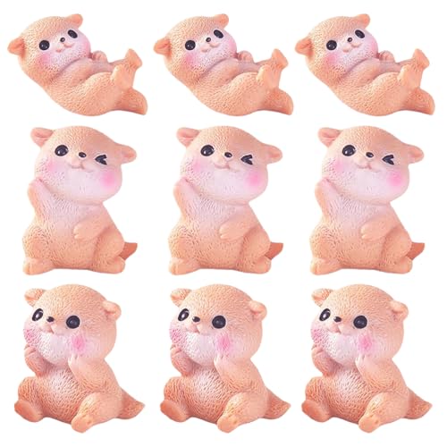 BCOATH 9 kleine Tierfiguren für Kinder: Realistische Seeotter-Figur – Meeresbewohner-Statue – Lernspielzeug für die Tortenaufsatz-Kollektion, Geburtstagsparty, Auto-Armaturenbrett von BCOATH