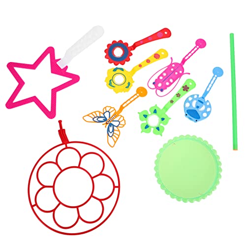 BCOATH 9Stücke Teiliges Buntes Seifenblasen Set für Seifenblasenstäbe und Zubehör für Outdoor Aktivitäten und Partys als für Jungen und Mädchen von BCOATH