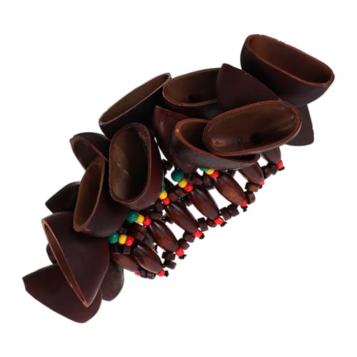 BCOATH Afrikanischer Tribal Stil Armband aus Nussschalen mit Handglocke Multifunktionales Percussion Zubehör für Trommelbegleitung und Stilvollen Schmuck von BCOATH