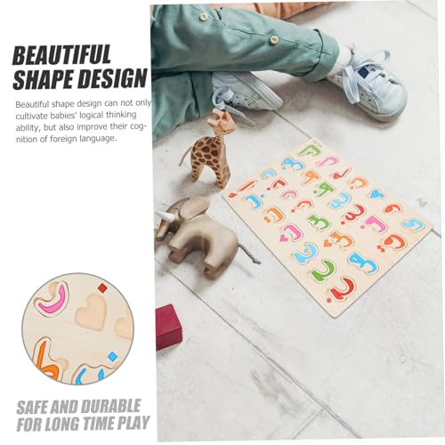 BCOATH Arabisches Alphabet Holzpuzzle Lernspielzeug für Ab Jahren Montessori Pädagogisches Steckspiel Wahrnehmung Denkfähigkeit und Feinmotorik von BCOATH