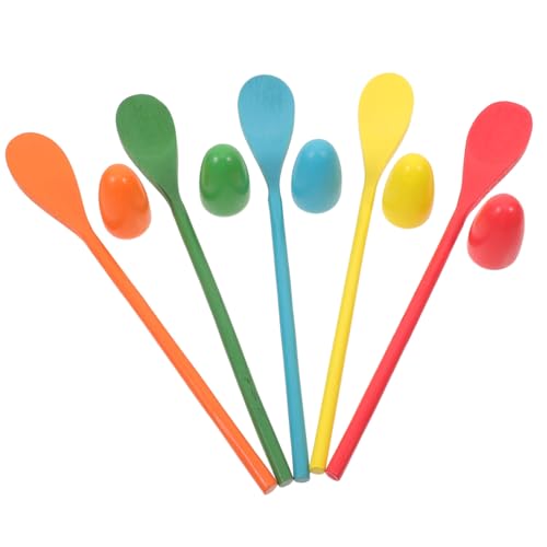BCOATH Spielzeug Kinder Zubehör Kinderküche 5er Set Balance Öffel Für Lustige Lernspielzeuge Für Partys Und Outdoor Aktivitäten Fördert Geschicklichkeit Und Teamarbeit Bunte Farben von BCOATH
