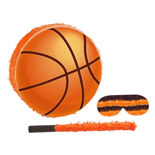 BCOATH Basketball Pinata aus Robustem Karton mit Bat und Augenbinde Inklusive Konfetti als Sport Party Favor und Geburtstagsdeko für Jungen Interaktives Spiel für Kinderpartys von BCOATH