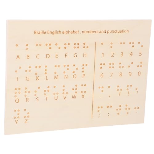 BCOATH Holz Braille Buchstabentafel Für Blinde Lehrhilfe Für Blindenbildung Langlebiges Material Und Tragbares Design Braille Lernhilfe Für Sehbehinderte Menschen von BCOATH