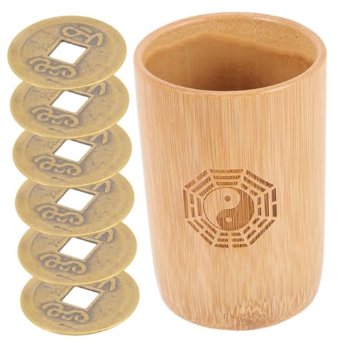 BCOATH Chinesisches Divinationsspiel mit Kupfermünzen und Bambusbehälter Traditionelle Wahrsagung Zubehör für Feng Shui Familienfeiern und Chinesische Neujahrsrituale BCOATH Chinesisches Divinationsspiel mit Kupfermünzen und Bambusbehälter Traditionelle Wahrsagung Zubehör für Feng Shui Familienfeiern und Chinesische Neujahrsrituale von BCOATH
