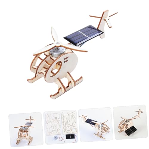 BCOATH DIY Solar Holz Helikopter Modell Bausatz Holz Umweltfreundliches Bastelset für Jungen und Mädchen Ab Jahren Pädagogisches Wissenschaftsspielzeug für Geburtstag und Festtage von BCOATH