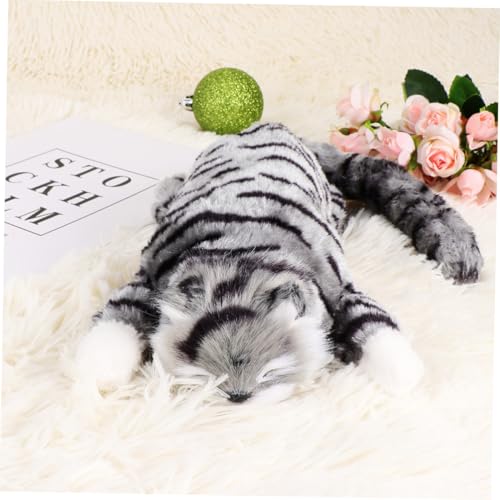 BCOATH Elektrische Plüsch Katze Weiches Stofftier Kuscheltier Ohne Batterie Realistische Simulation Niedliche Rollende Katzenpuppe Für Jungen Mädchen Flauschiges Katzenplüsch Geschenk von BCOATH