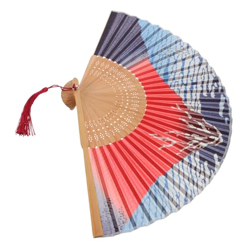 BCOATH Faltbarer Handfächer im Japanischen Stil Vintage Seidenfächer mit Bambusrahmen Eleganter Fächer für Damen für Sommer Hochzeit und Dekoration von BCOATH