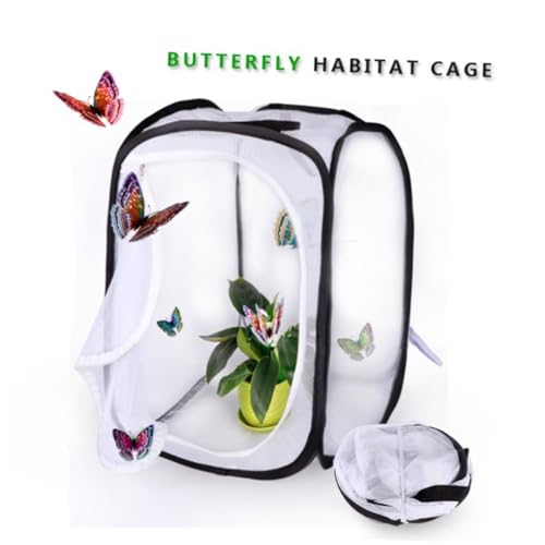 BCOATH Faltbarer Insektenkäfig Weiß Tragbares Schmetterlingshaus für Atmungsaktives Mesh Habitat zum Beobachten und Lernen im Freien Naturentdeckungs Zufällige Farbe Zufällige Farbe von BCOATH