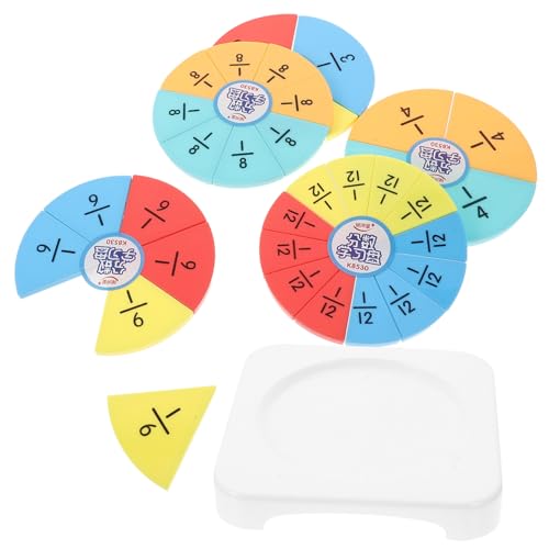 BCOATH Fraction Lernspielzeug Bunte Bruchkreise Puzzles für Grundschule Pädagogisches Mathematikmaterial zum Bruchrechnen und Zählen Lernen Fördert Visuelles Verständnis Zufällige Farbe von BCOATH