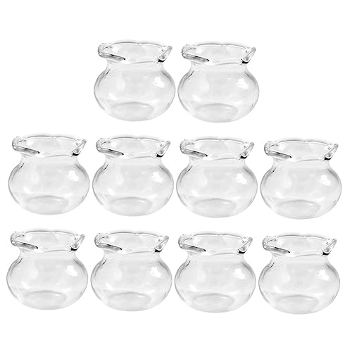 BCOATH 10 Stücke Mini Aquarium Modell Aquarium Glas Desktop Betta Fisch Schüssel Decor von BCOATH