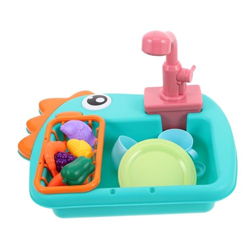 BCOATH Geschirrspüler mit Wasserkreislauf Realistisches Rollenspiel Waschbecken für Kleinkinder Blaues Elektrisches Küchenspielzeug Fördert Kreativität und Wasseraktivitäten von BCOATH