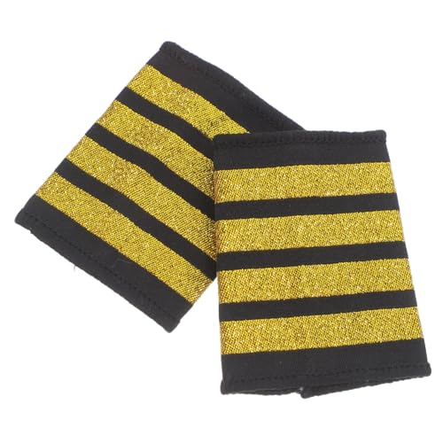 BCOATH Goldene Pilot Epauletten Balken Schulterklappen für Kostüm Weiche Schulterbretter Symbolische Aviation Abzeichen Komfortabel für Party Bühne Rollenspiel Kabinenpersonal Zubehör BCOATH Goldene Pilot Epauletten Balken Schulterklappen für Kostüm Weiche Schulterbretter Symbolische Aviation Abzeichen Komfortabel für Party Bühne Rollenspiel Kabinenpersonal Zubehör von BCOATH