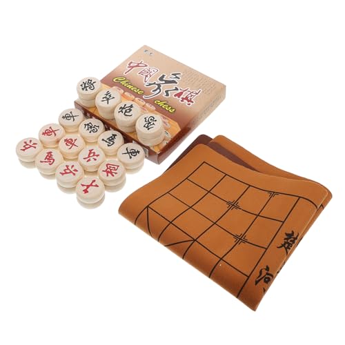 BCOATH Großes Chinesisches Holz schachspiel mit Einzigartigem Brett und Figuren Pädagogisches Strategiespiel für Anfänger Kreatives Familienspiel für Mehr Spielspaß von BCOATH