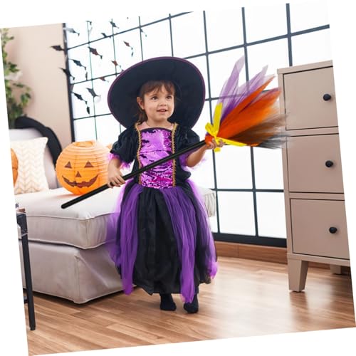 BCOATH Halloween Hexenbesen Deko Besenstab Abnehmbar Halloween Party Requisite für Cosplay und Gruselige Dekoration von BCOATH