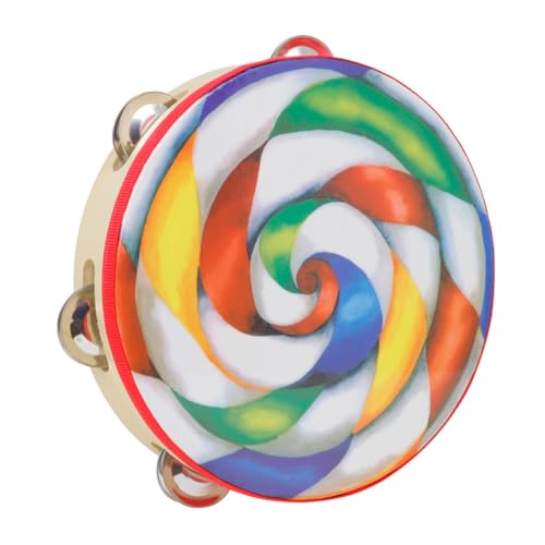 BCOATH Handtrommel Buntes Percussion Lollipop Muster Pädagogisches Musikinstrument für Handgehaltene Rassel Greiffähigkeit und Musikalischen Entwicklung von BCOATH