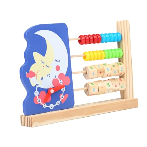 BCOATH Holz Abakus Lernspielzeug Multifunktionale Cartoon Mond Uhr Pädagogisch Robust Langlebig Holzmaterial Dekoration Geschenk für Jungen Mädchen von BCOATH