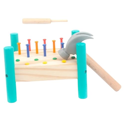 BCOATH Holz Hammerspiel Nagelspiel Lernspielzeug Buntes Montessori Vorschulspielzeug Frühförderung Farbenerkennung Motorik Percussion von BCOATH