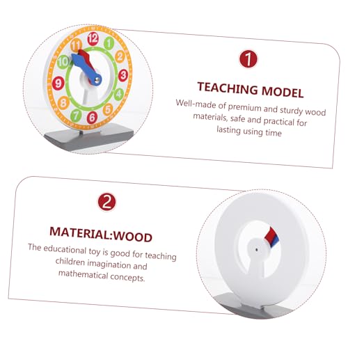 BCOATH Holz Lernuhr mit Zahlenfarben Stabiles Lernspielzeug zur Mathematikförderung Pädagogische Uhr für Kindergarten und Grundschule Sicheres Holzmaterial Fördert Zahlenverständnis und von BCOATH