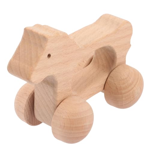 BCOATH Holz Schiebewagen mit Inertialfunktion Motorikspielzeug Greifspielzeug für Junge Mädchen Ab Monate Montessori Holzauto Hand Auge koordination und Sprachentwicklung von BCOATH