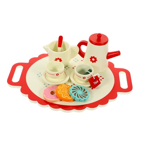 BCOATH Holz Teeservice Set für Teilig Kinderspielzeug Tea Playset Miniatur Dekorationen für Puppenhaus Rollenspiel und Teeparty Zubehör von BCOATH
