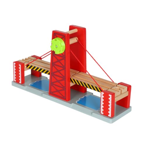 BCOATH Holzeisenbahn Brückenset mit Hebebrücke und Gleisen Kompatibel mit Holzbahn Kreatives DIY Eisenbahnspielzeug für Ab Jahren Erweiterbar Fördert Entwicklung und Fantasie von BCOATH