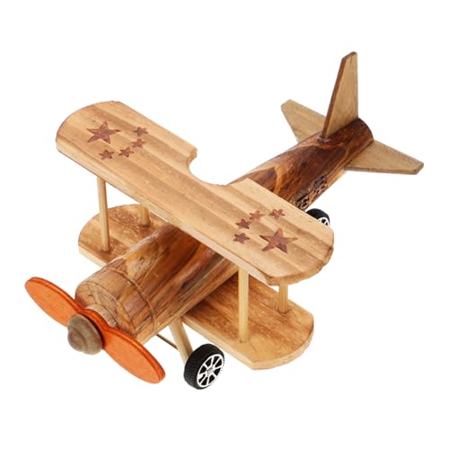 BCOATH Holzflugzeug Modell Retro Vintage Desktop Dekoration Stabiles Holzflugzeug Ornament mit Einzigartigem Design Sammlerstück und Geschenk für Luftfahrtliebhaber und Freunde von BCOATH
