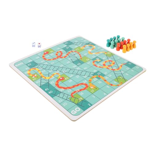 BCOATH Holzspielbrett Flying Chess und Schlangen Spiel Tragbares Familienspiel für Vier Spieler Leichtes Party Brettspiel für Kompakt für Ausflüge und Geselliges Zusammensein von BCOATH