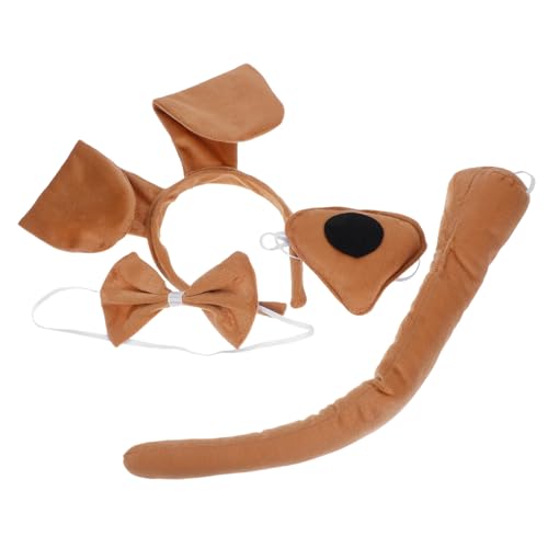 BCOATH Hundekostüm Set aus Weichem Material mit Realistischen Ohren Nase und Fliege Geeignet für Halloween Fasching Cosplay Tierparty und Rollenspiele für Mädchen BCOATH Hundekostüm Set aus Weichem Material mit Realistischen Ohren Nase und Fliege Geeignet für Halloween Fasching Cosplay Tierparty und Rollenspiele für Mädchen von BCOATH