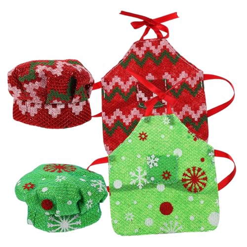 BCOATH Kleinkinder mit Kinder Backen Puppe Wiederverwendbares Kochmütze Ersatz im Schürze Kochen Weihnachtspuppen Outfit für Verkleiden Puppendekore Spielen Backschürzen zum Bastelpuppe von BCOATH