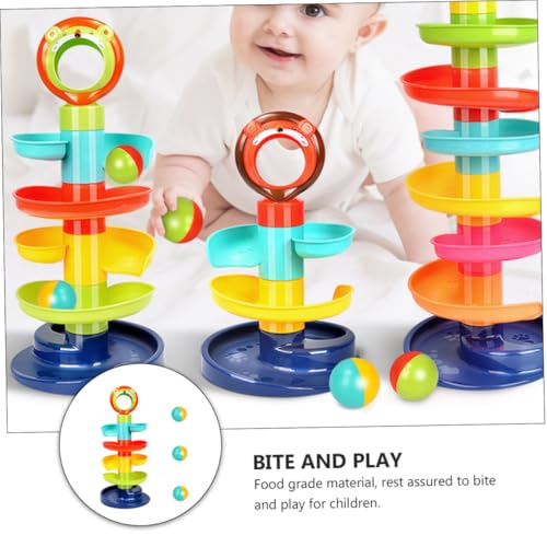 BCOATH Lernspielzeug Bunter Turm mit Kugeln Montessori Sensorisches Kreativität Farberkennung und Räumlichem Verständnis Sicher und Langlebig für Kleinkinder von BCOATH