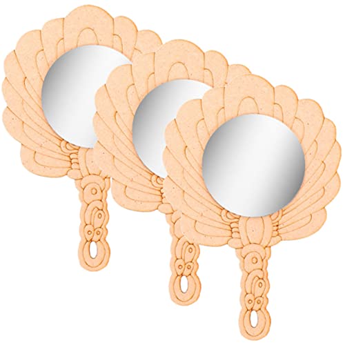 BCOATH Holzspiegel-set 3-teilig Für Jungen Und Mädchen Handbemalter Mini-spiegel Tragbarer Holzspiegel Spielzeug Bastelbedarf von BCOATH