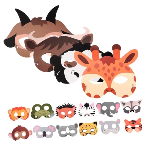 BCOATH Masken Papiermasken Tiermasken Party Halbgesichts Zubehör für Geburtstagsparty Dschungeltiermaske Wildtier Maskerade Kinder Wald Themenmasken Dschungel Tiermaske Kindermaske BCOATH Masken Papiermasken Tiermasken Party Halbgesichts Zubehör für Geburtstagsparty Dschungeltiermaske Wildtier Maskerade Kinder Wald Themenmasken Dschungel Tiermaske Kindermaske von BCOATH
