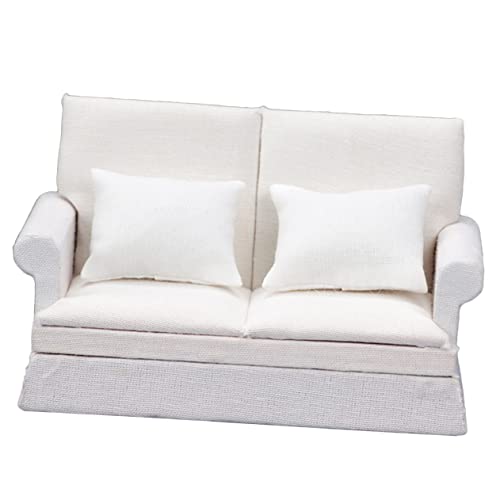BCOATH Maßstab Puppenhaus Möbel Weiß Doppelsofa Modell für Wohnzimmer Dekoration DIY Puppenmöbel Zubehör Sicher Fein Verarbeitet BCOATH Maßstab Puppenhaus Möbel Weiß Doppelsofa Modell für Wohnzimmer Dekoration DIY Puppenmöbel Zubehör Sicher Fein Verarbeitet von BCOATH